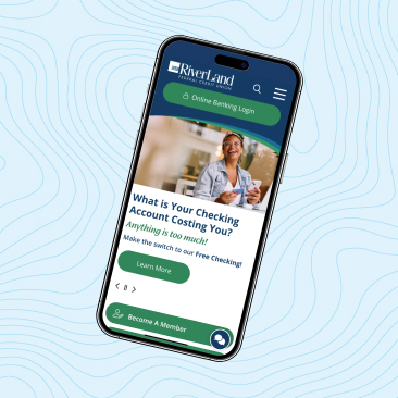 RiverLand website on mobile phone