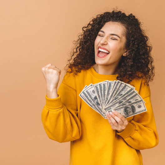 Woman with cash